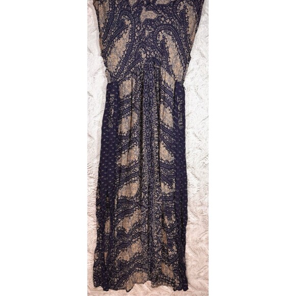 Lucky Brand Navy and Beige Maxi Dress - Picture 5 of 12